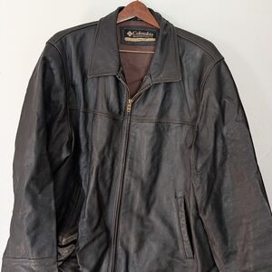 Columbia Men's Dark Brown Leather Jacket